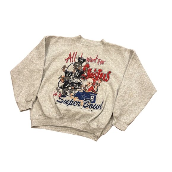 Vtg 1998 Dallas Cowboys All I want for Christmas is a Super Bowl Sweatshirt XL - Picture 4 of 7